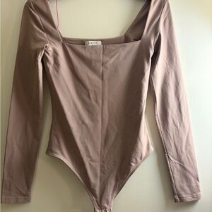 Aritzia Women's Long Sleeve Bodysuit - Taupe